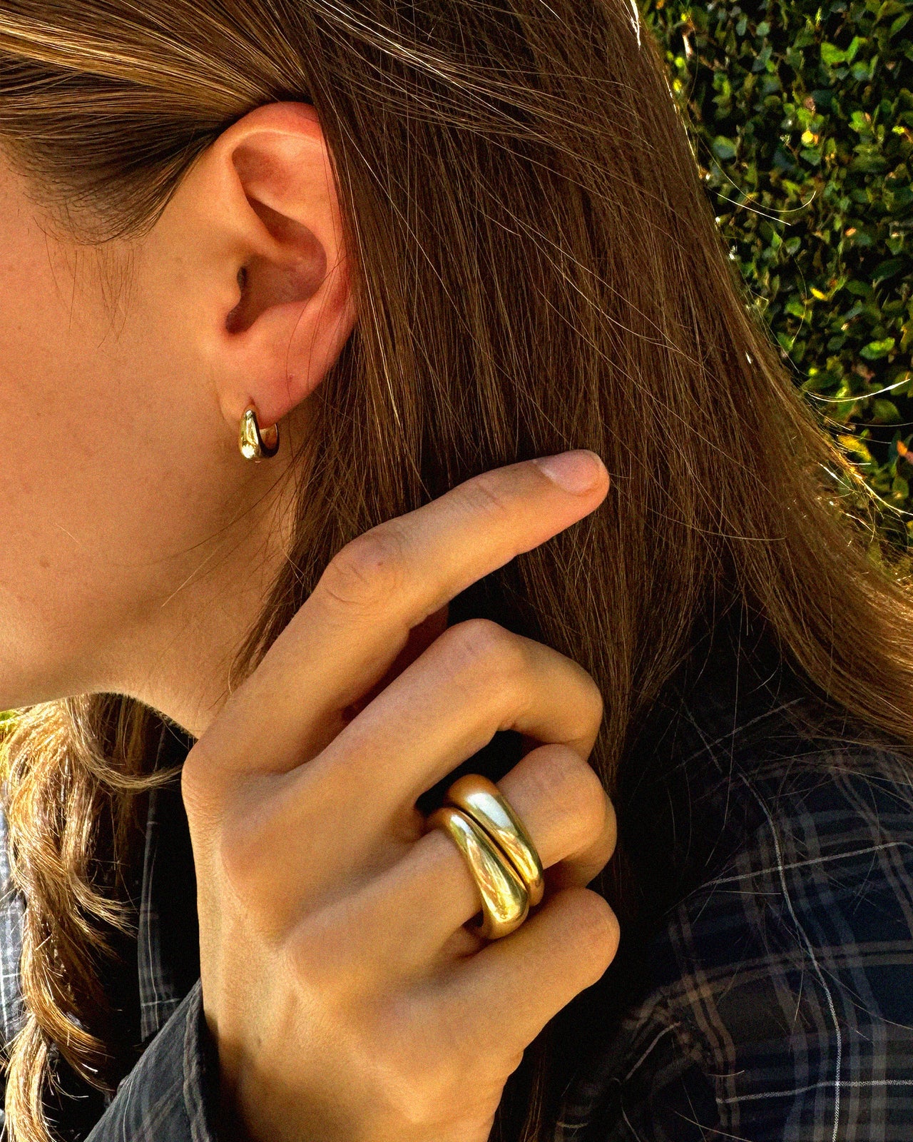 14K Yellow Gold Huggie