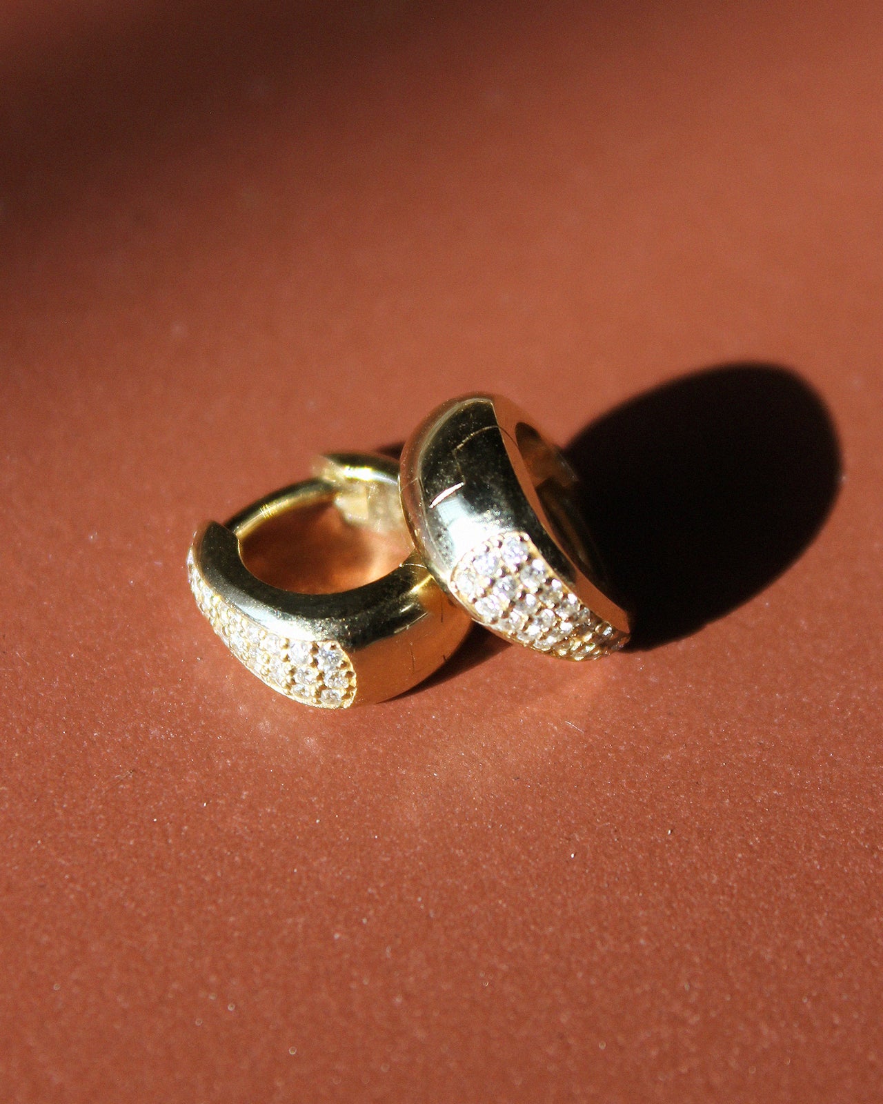 14K Yellow Gold Pavé Diamond Huggie